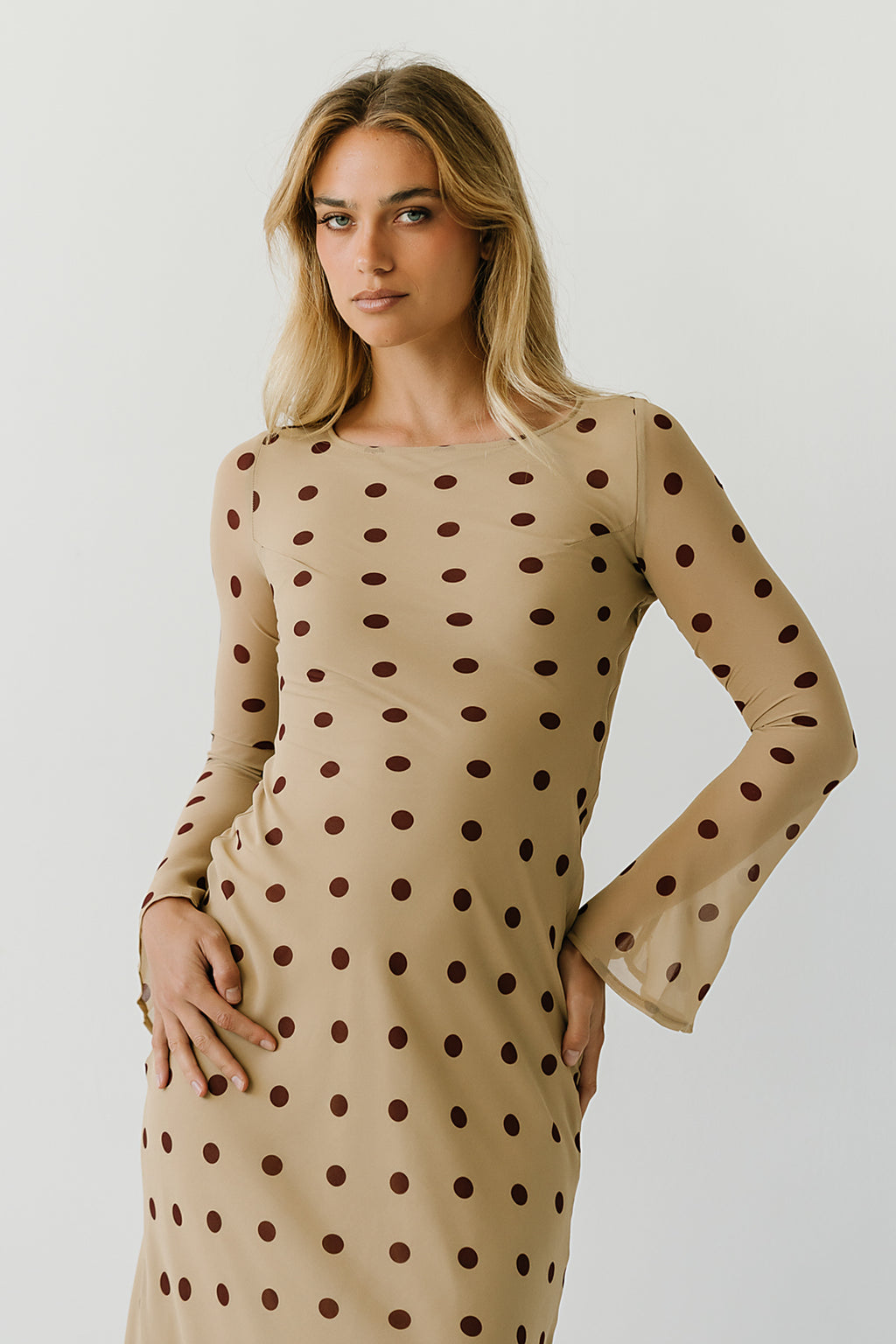Jacee Polka Dot Maxi Dress