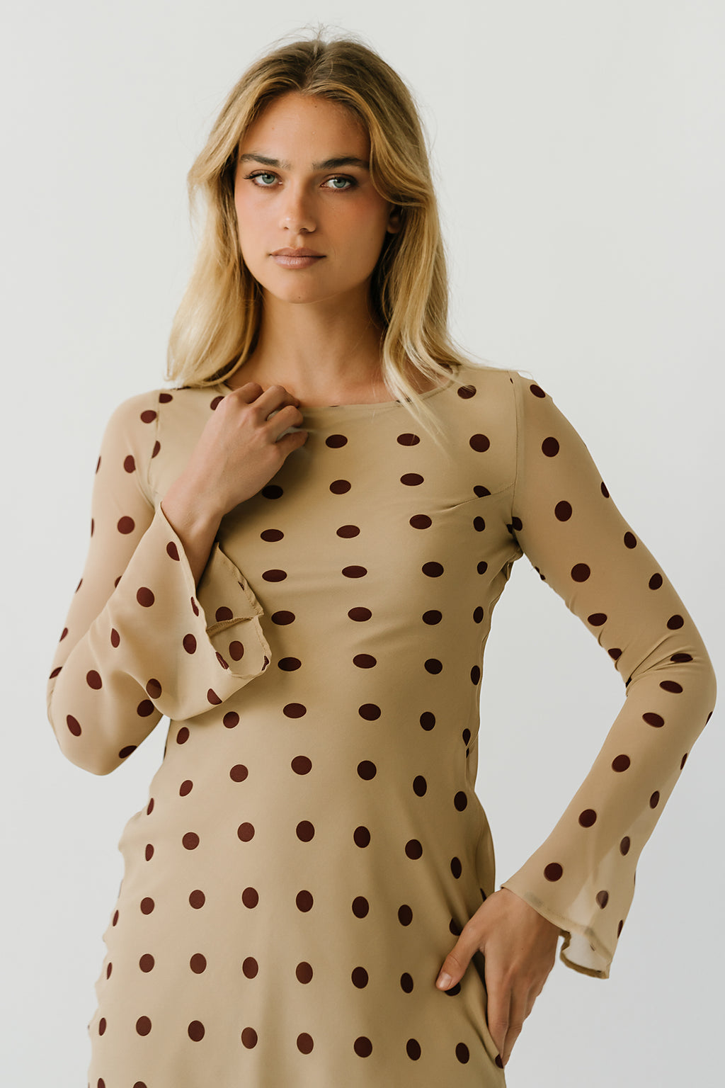 Jacee Polka Dot Maxi Dress