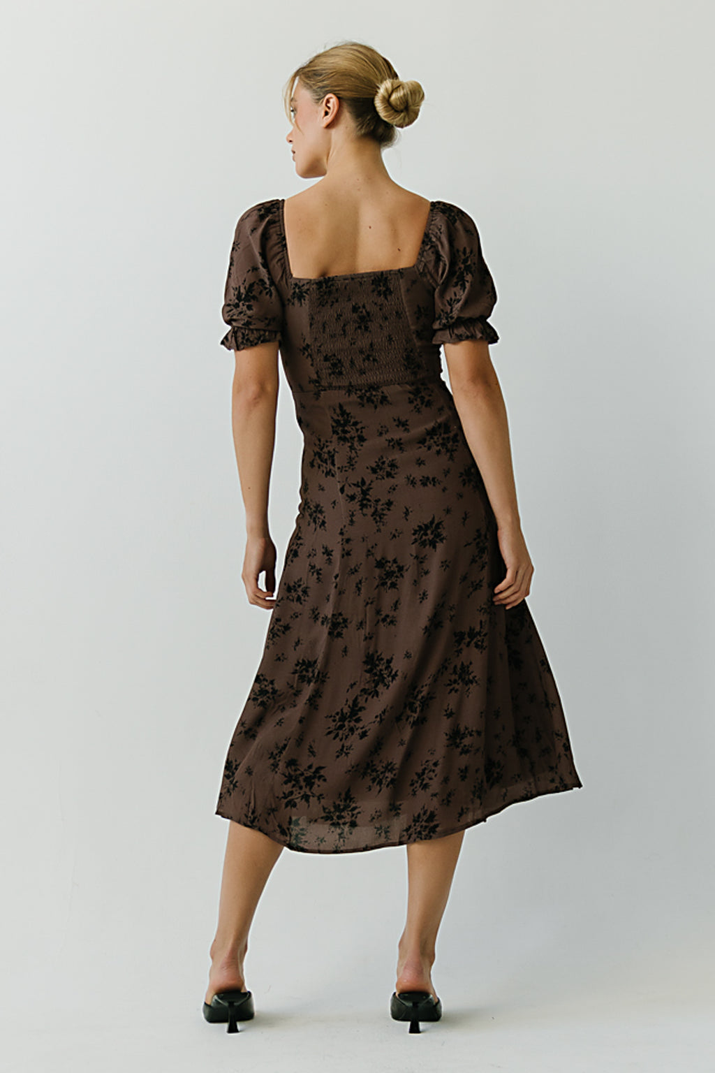 Maria Floral Maxi Dress in Taupe