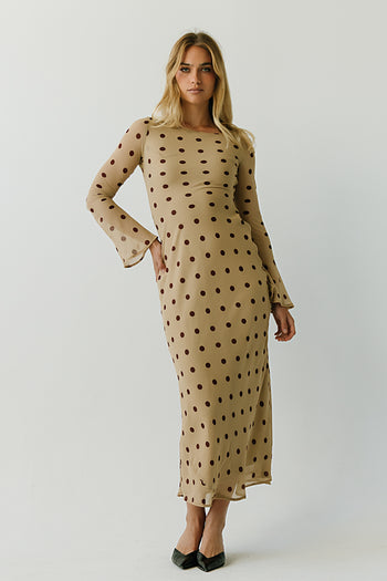 Jacee Polka Dot Maxi Dress