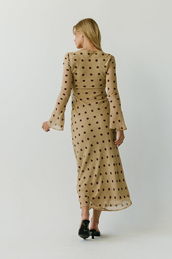 Jacee Polka Dot Maxi Dress
