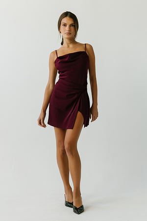 Marceline Mini Dress in Plum