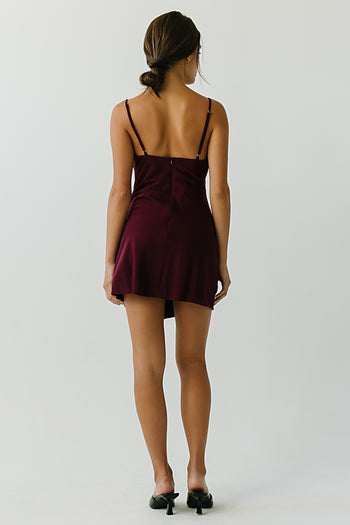 Marceline Mini Dress in Plum