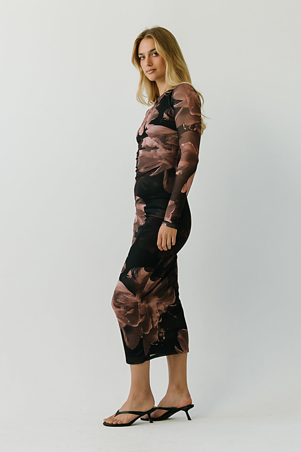 Mila Floral Maxi Dress in Black