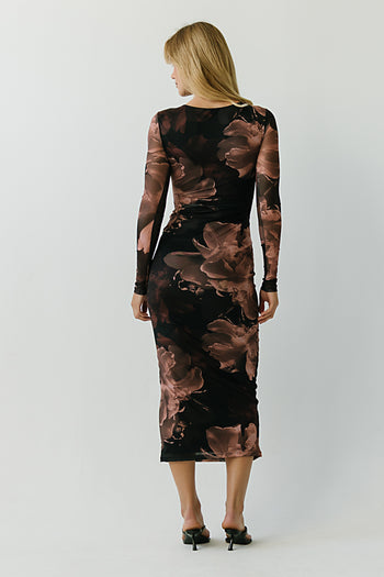 Mila Floral Maxi Dress in Black