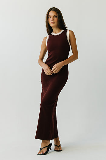 Taylor Tank Maxi Dress in Burgundy