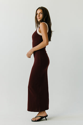 Taylor Tank Maxi Dress in Burgundy