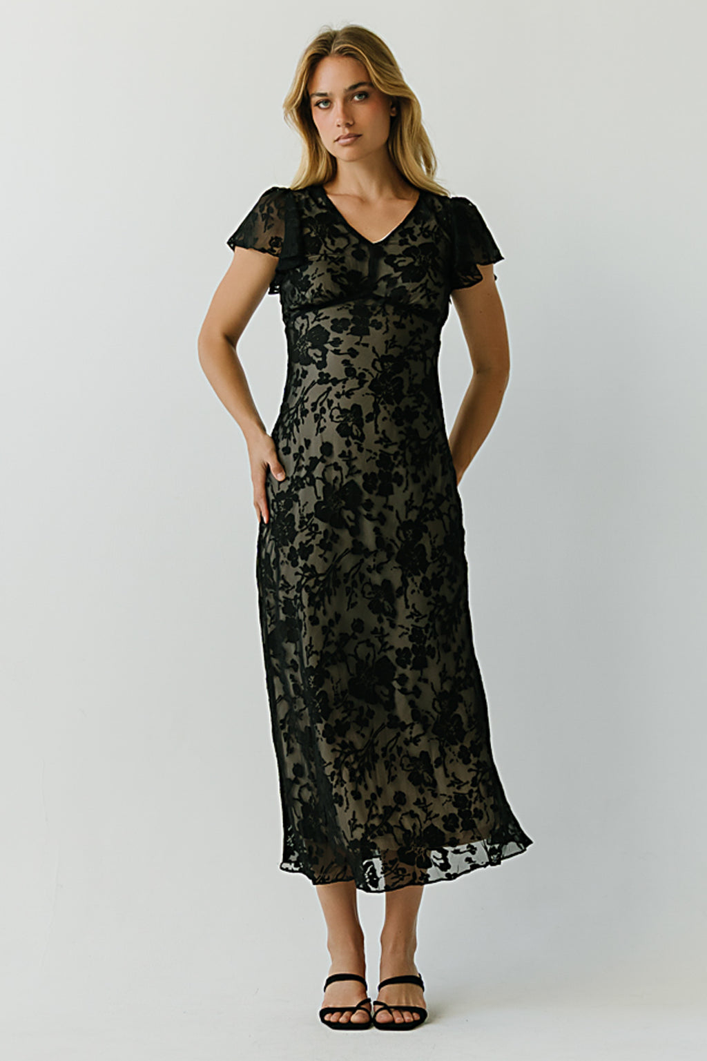 Ashtin Floral Maxi Dress in Black