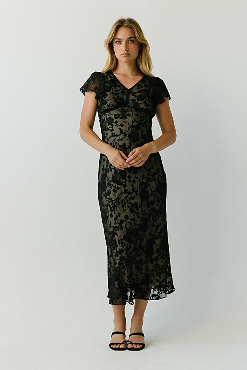 Ashtin Floral Maxi Dress in Black