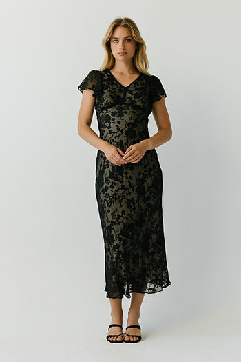Ashtin Floral Maxi Dress in Black