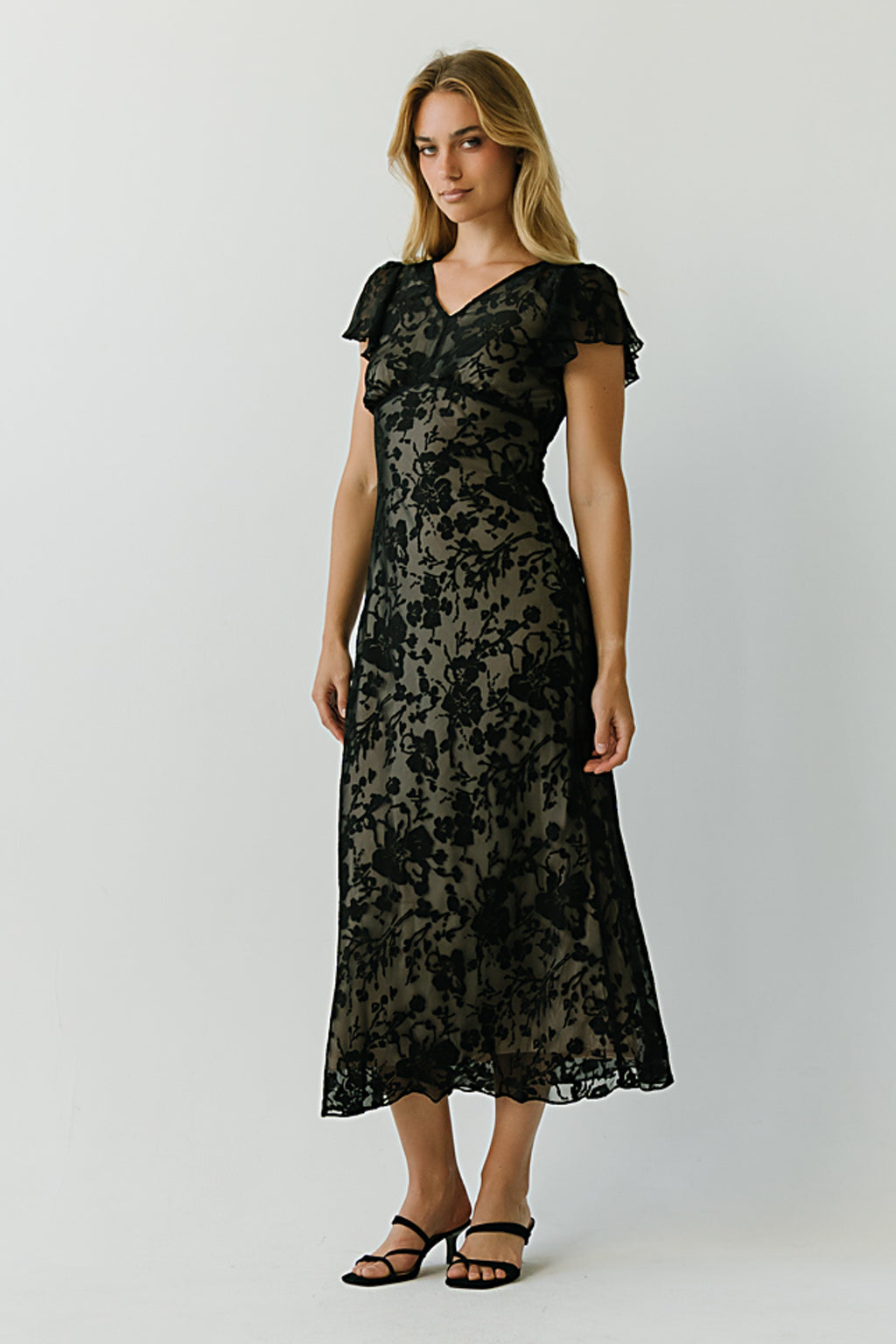 Ashtin Floral Maxi Dress in Black