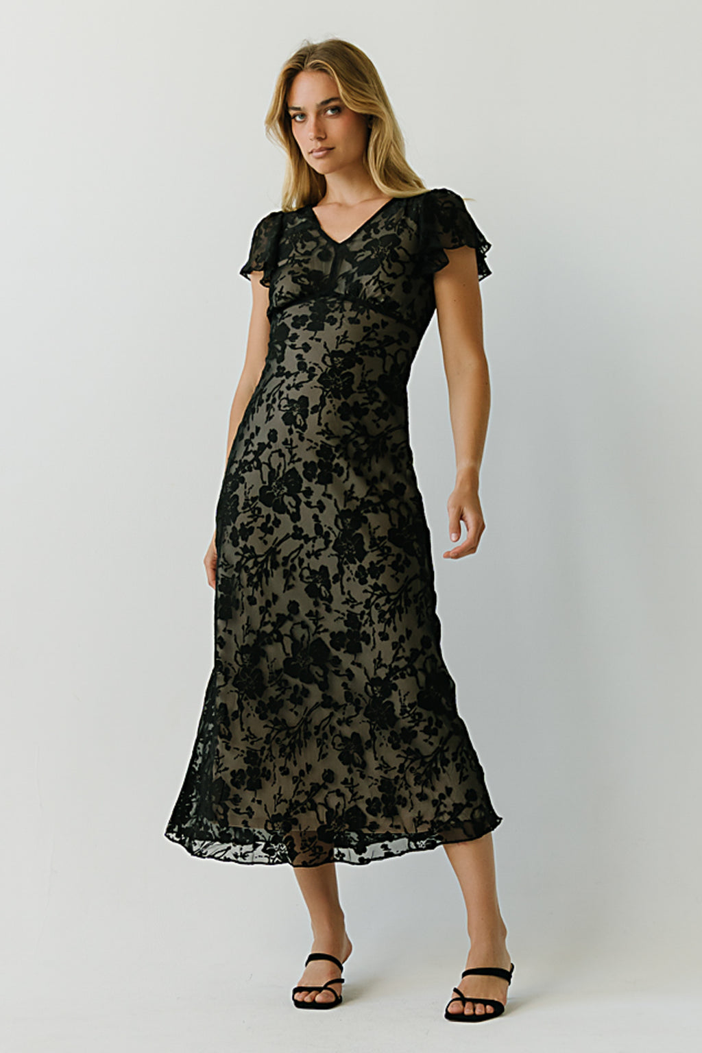Ashtin Floral Maxi Dress in Black