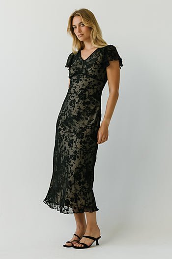 Ashtin Floral Maxi Dress in Black