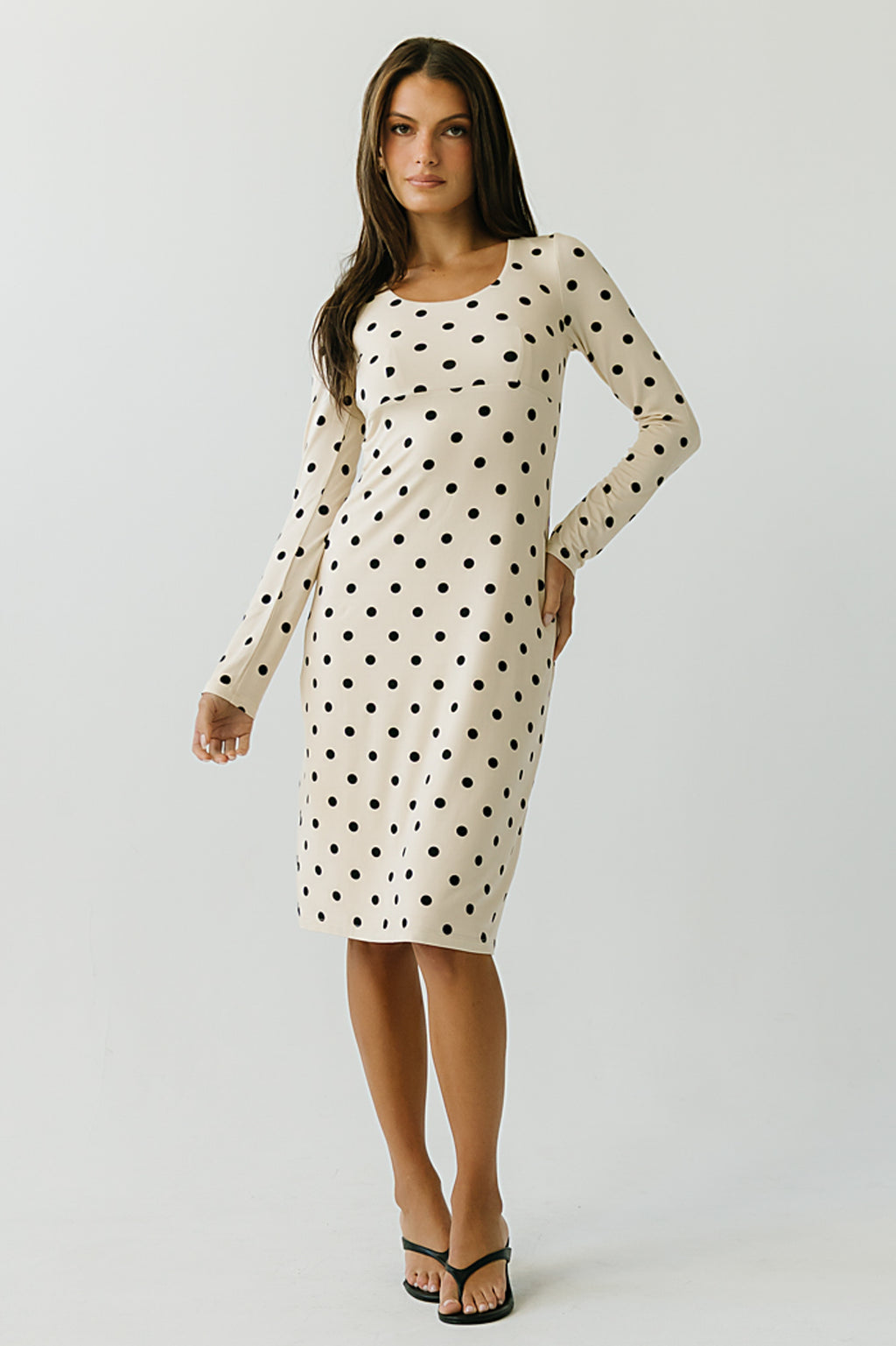 Adelynn Polka Dot Midi Dress