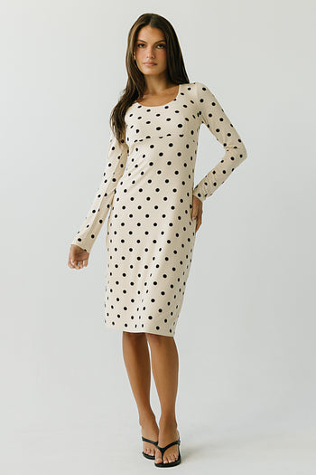 Adelynn Polka Dot Midi Dress