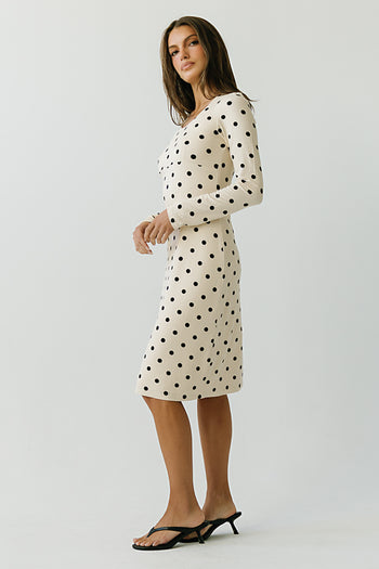 Adelynn Polka Dot Midi Dress