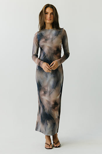 Jamie Watercolor Bodycon Dress in Multi