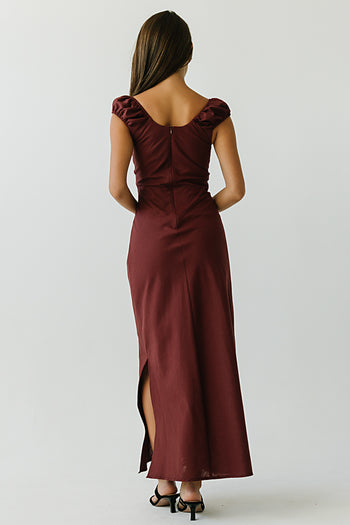 Mika Maxi Dress in Red-Brown