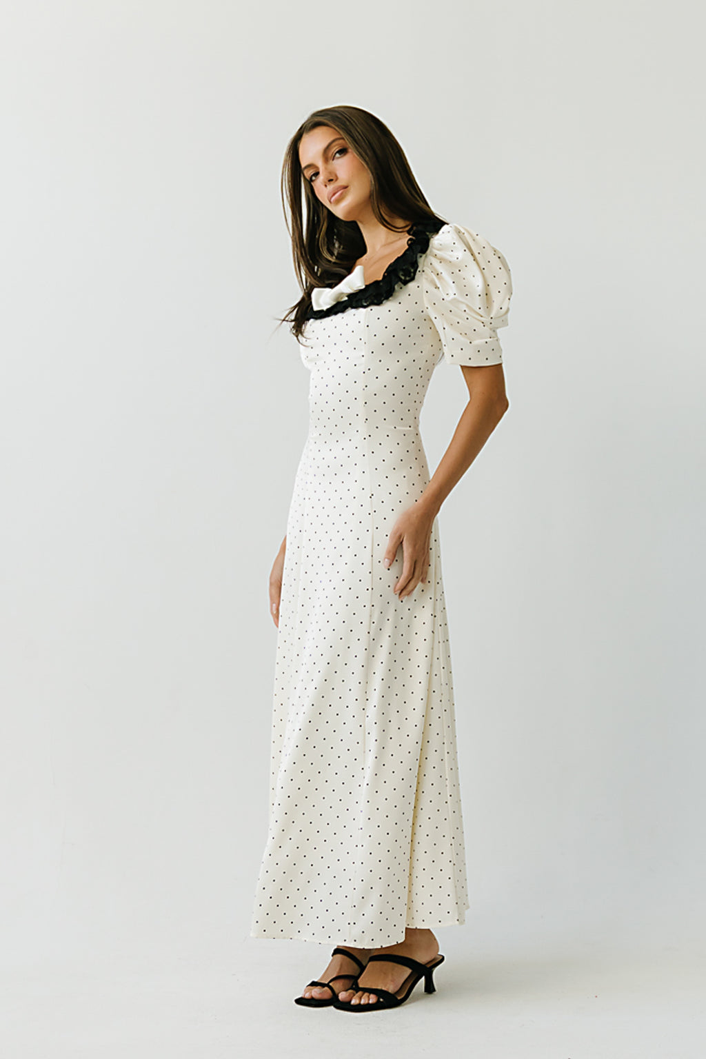 Mckinley Polka Dot Maxi Dress in Cream