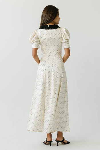 Mckinley Polka Dot Maxi Dress in Cream
