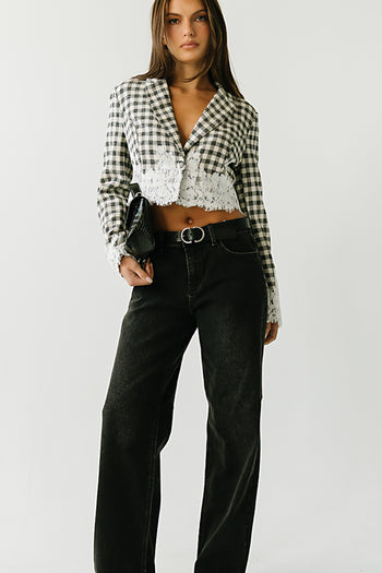 Winnie Gingham Cropped Blazer