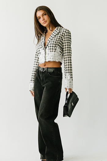 Winnie Gingham Cropped Blazer