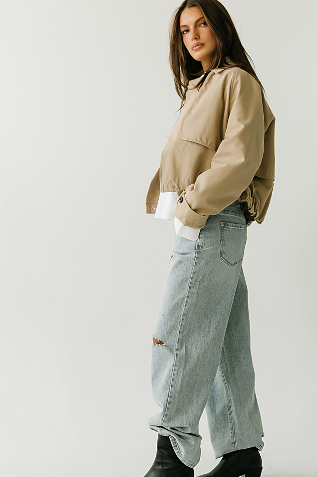Martha Mid Rise Distressed Wide Leg Jeans