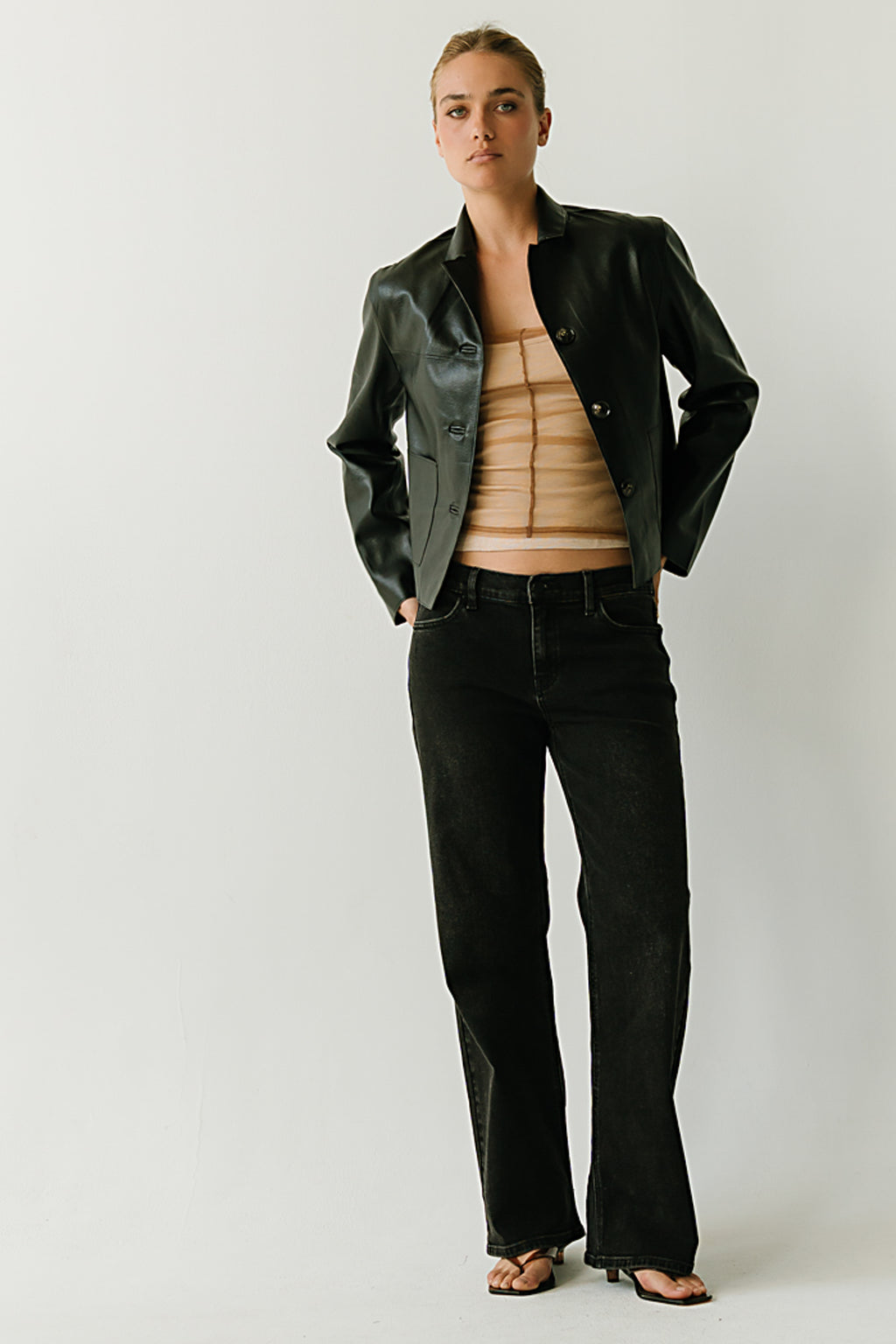 Amoura Leather Jacket in Black