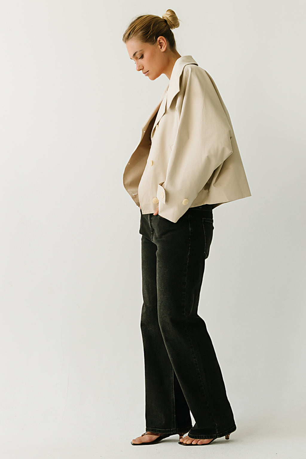 Marlowe Trench Jacket in Tan