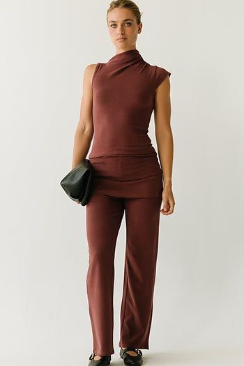 Renata Asymmetrical Top in Plum