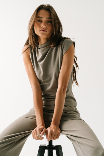 Renata Asymmetrical Top in Grey