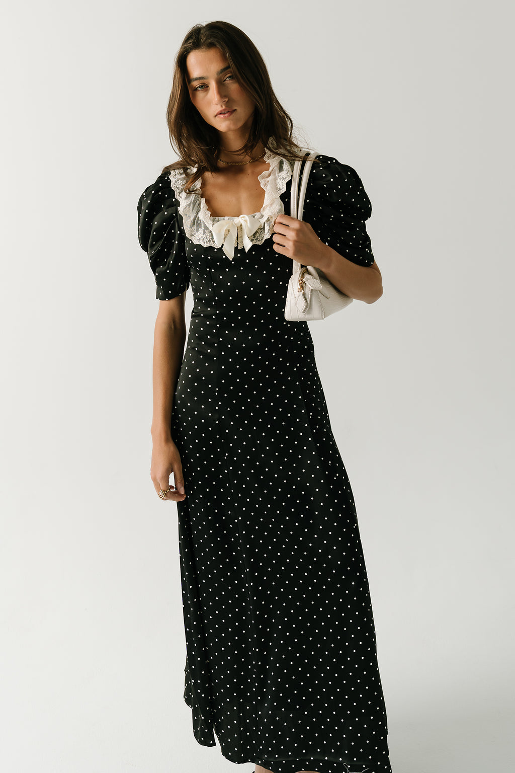 Mckinley Polka Dot Maxi Dress in Black