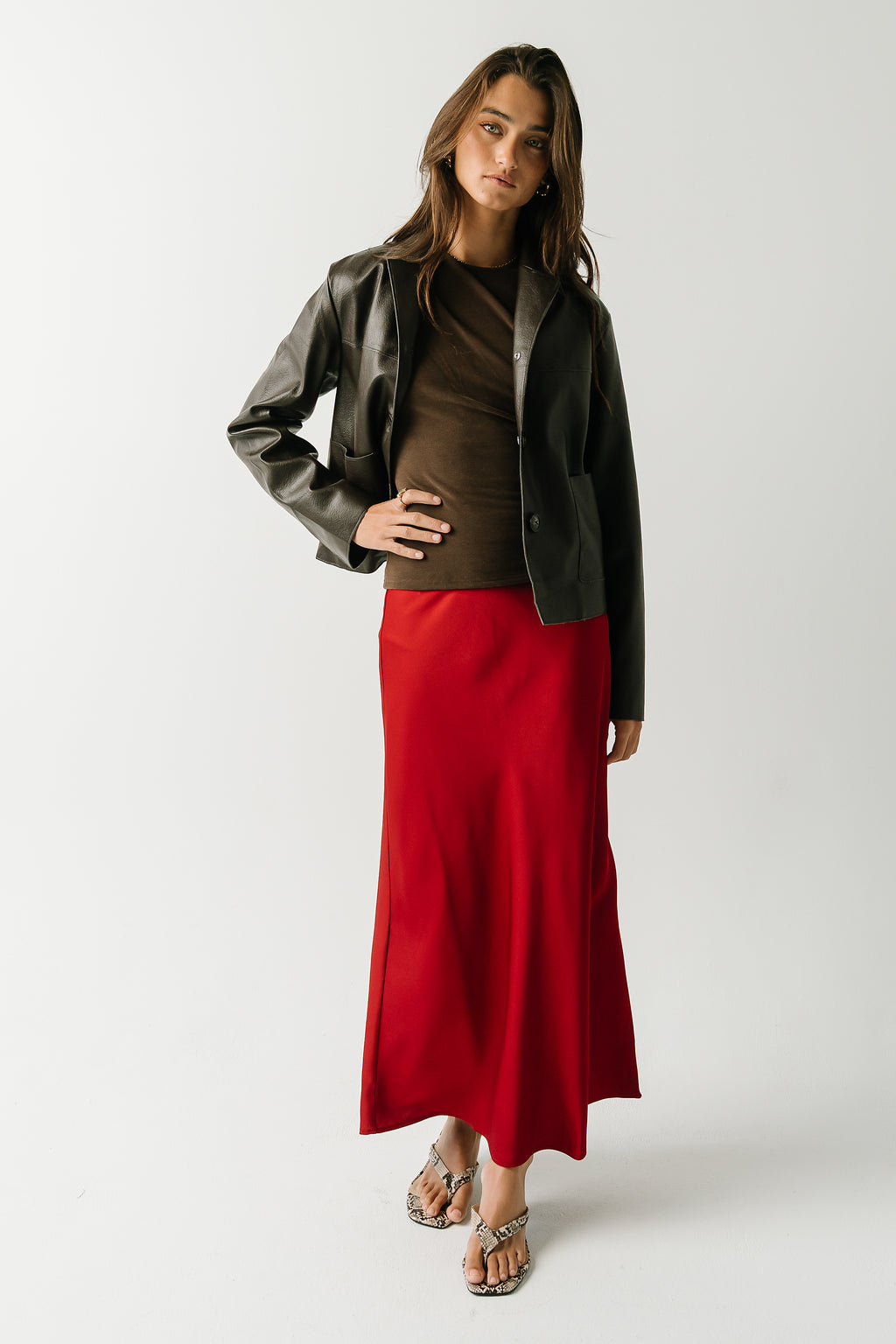 Aliza Ruched Top in Brown