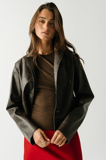 Aliza Ruched Top in Brown