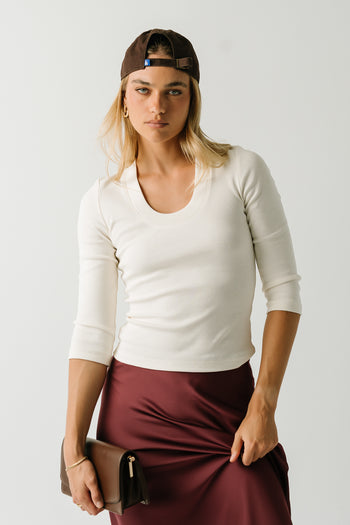 Skyler Fitted Top in Ivory