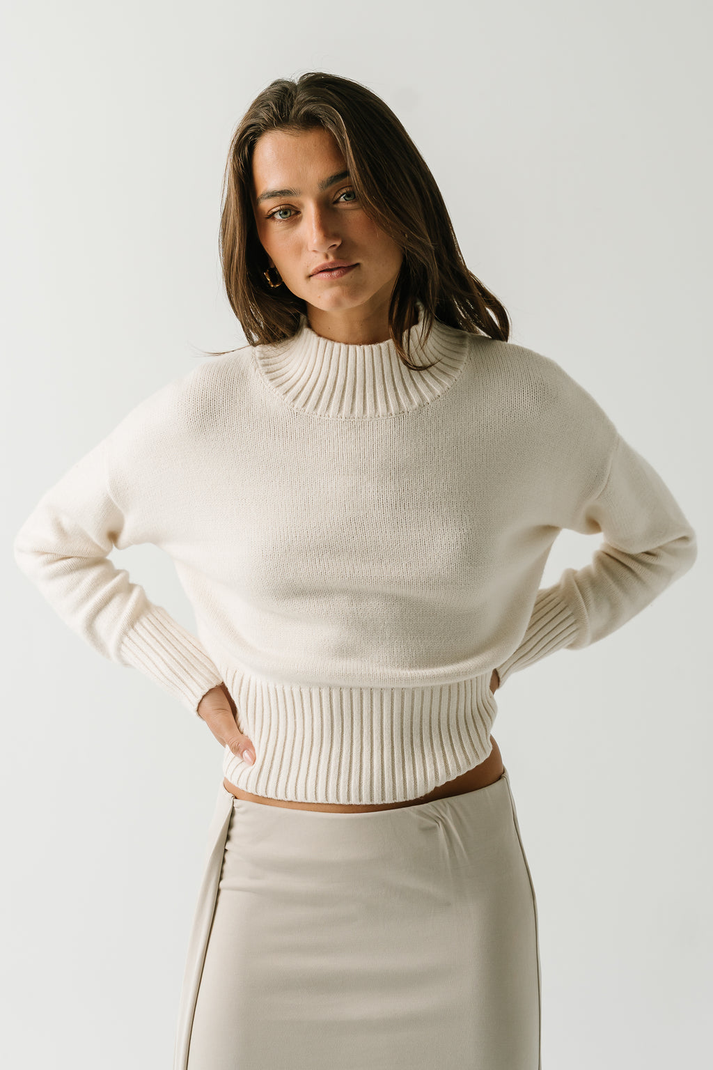 Tatum Turtle Neck Sweater in Ivory