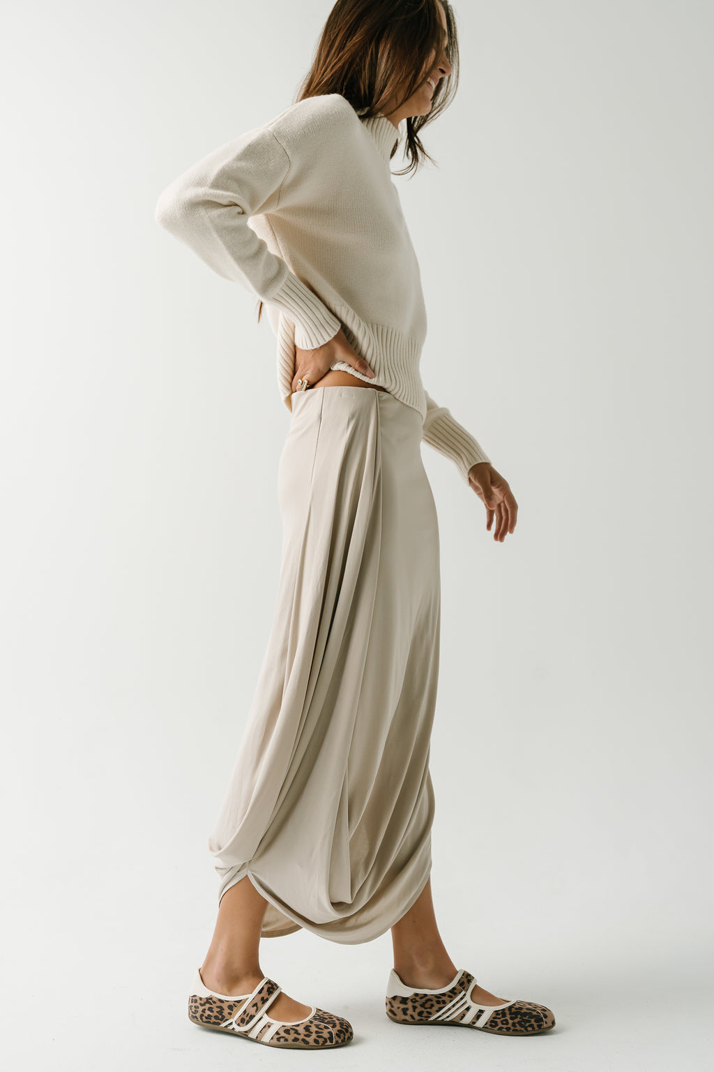 Raven Bubble Maxi Skirt in Ivory