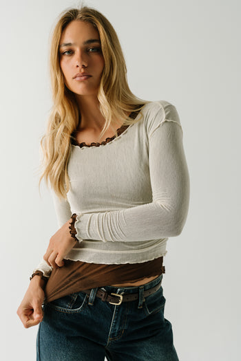 Shelby Mesh Top in Ivory