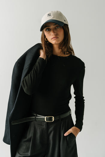Eloise Ribbed Top in Black