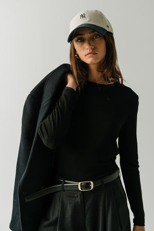 Eloise Ribbed Top in Black
