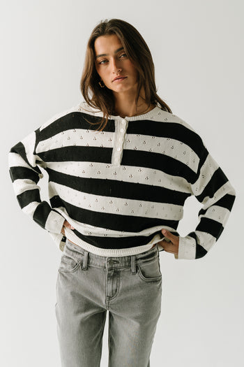 Cecelia Striped Sweater in Ivory