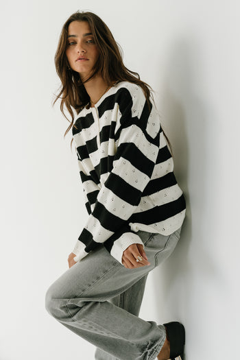 Cecelia Striped Sweater in Ivory