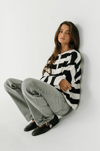 Cecelia Striped Sweater in Ivory