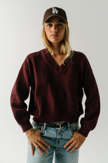 Jolene Knit Sweater in Burgundy