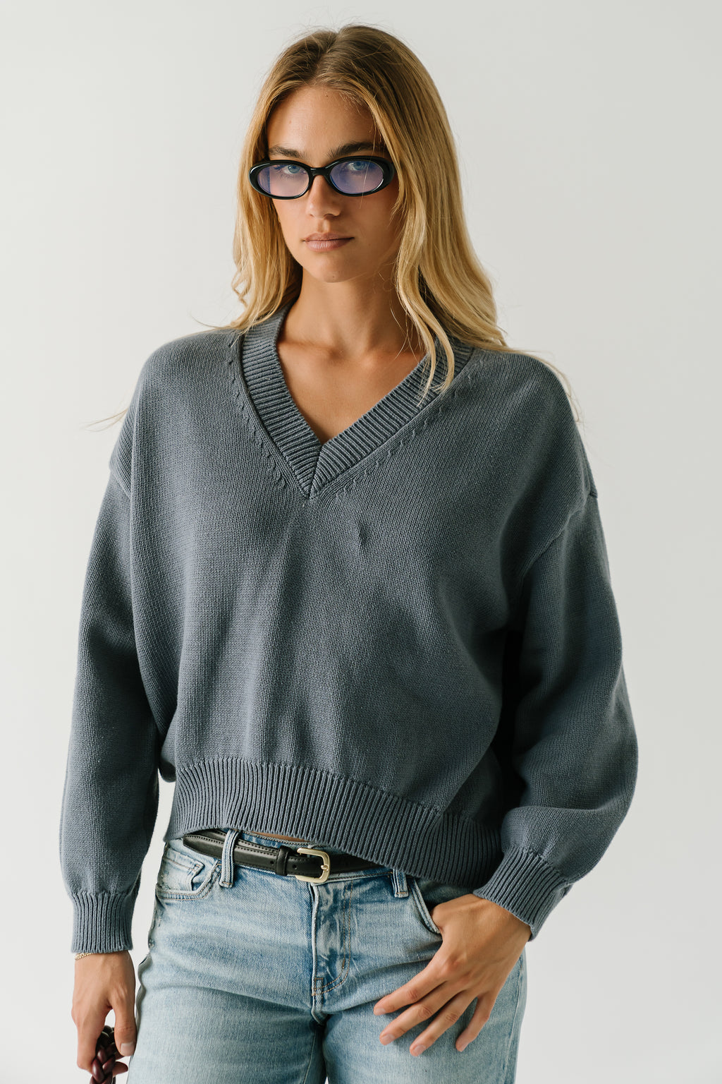 Jolene Knit Sweater in Blue