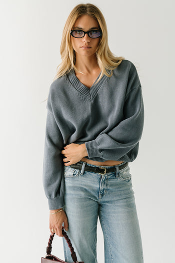 Jolene Knit Sweater in Blue