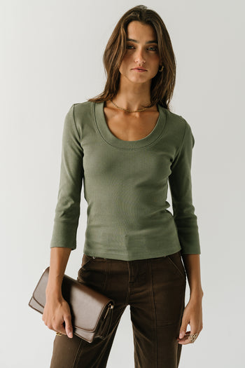 Skyler Fitted Top in Teal