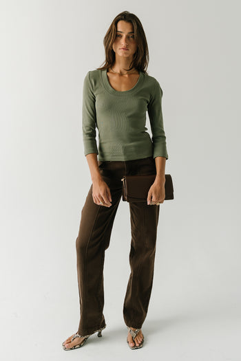 Skyler Fitted Top in Teal
