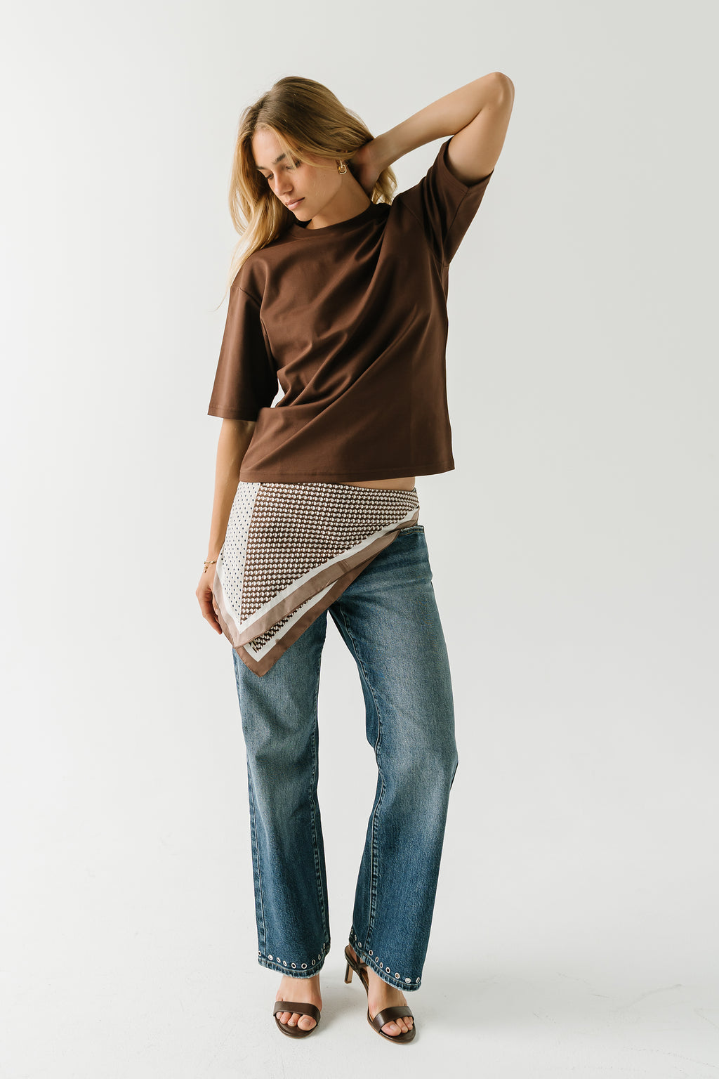 Gabi Oversized Tee in Brown