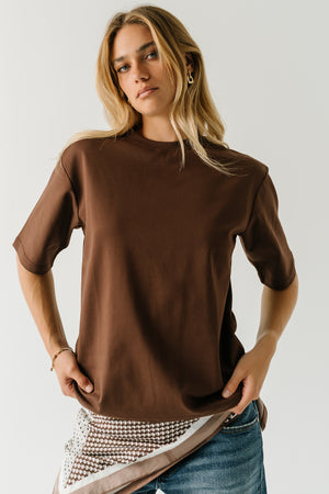 Gabi Oversized Tee in Brown